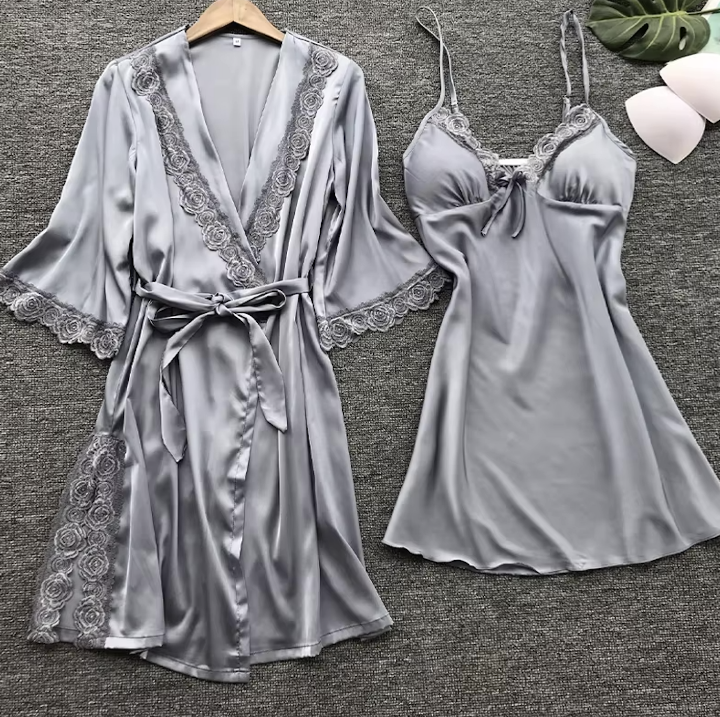 Satin Chemise & Robe Set