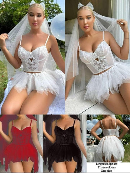 Online Only! Corset Bustier & Skirt Set