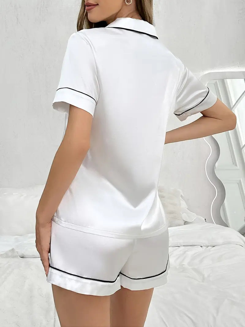 ONLINE ONLY! Satin Button-Down Shorty Sets