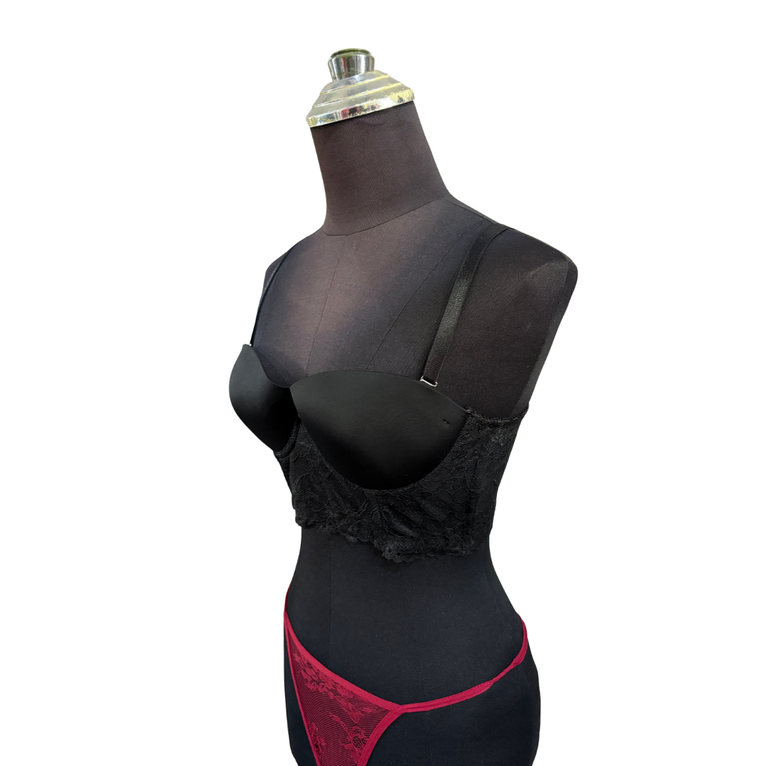 Fancy B&C Cup Bra - Black