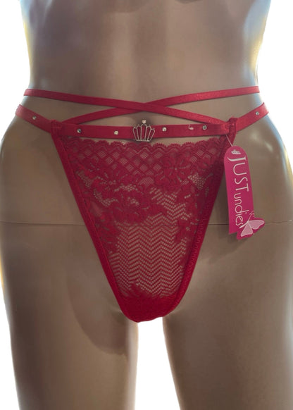 Fancy G-string with Crown Charm