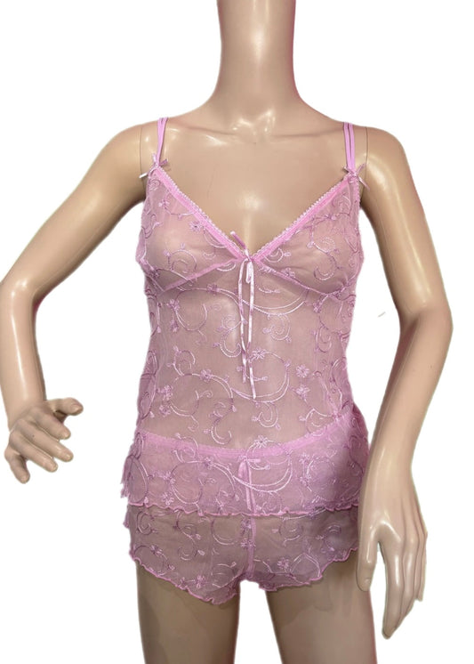 Sheer Lace Cami Set