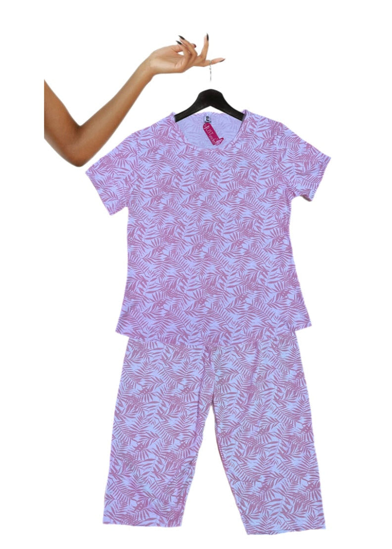 Leaf Print Capri Pj Set