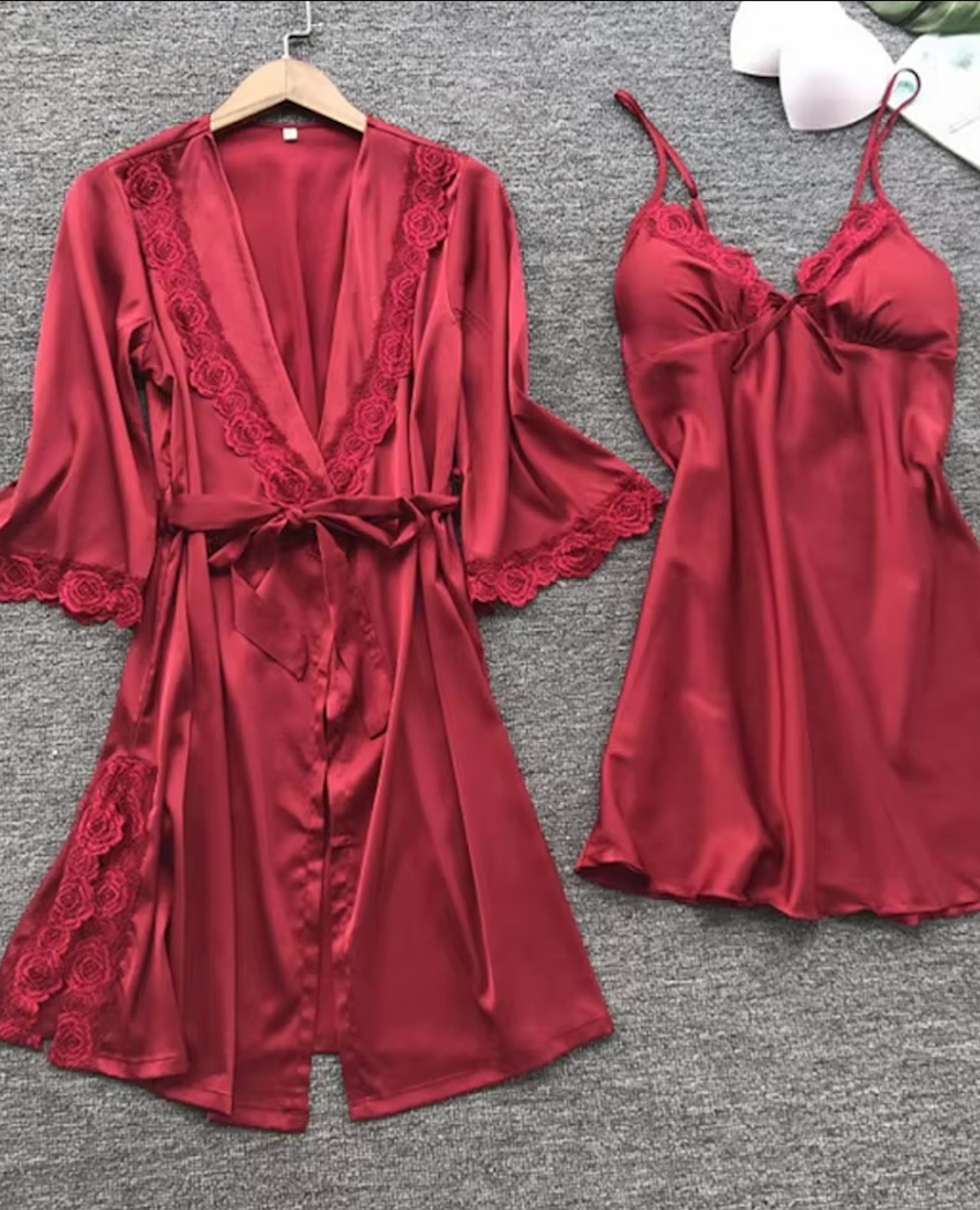 Satin Chemise & Robe Set
